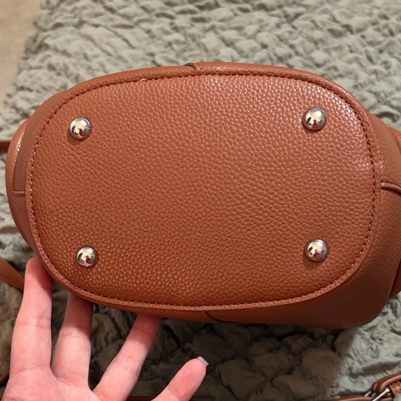 Melie Bianco Tulip Top Handle Crossbody Tote Brown - Picture 5 of 5